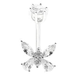 Silver 925 Butterfly Piercing Navel Belly Button Rings Body Jewelry