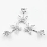 Silver 925 Butterfly Piercing Navel Belly Button Rings Body Jewelry