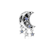 Silver 925 Charm Milky Way Astronaut Stars Moon Pendant