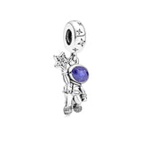 Silver 925 Charm Milky Way Astronaut Stars Moon Pendant