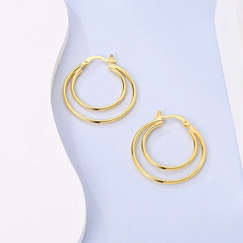 925 Silver Pave Zircon Hoop Earrings Star Unicorn