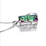 Silver 925 Tourmaline Topaz Gemstone Necklace for Women