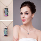 Silver 925 Tourmaline Topaz Gemstone Necklace for Women