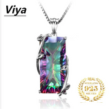Silver 925 Tourmaline Topaz Gemstone Necklace for Women
