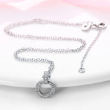 Silver 925 Double Ring Pendant Necklace for Women