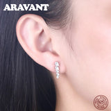 925 Silver Climber Earrings CZ Drops Sterling Silver Jewelry