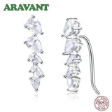 925 Silver Climber Earrings CZ Drops Sterling Silver Jewelry