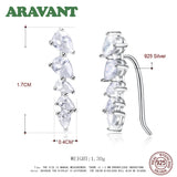 925 Silver Climber Earrings CZ Drops Sterling Silver Jewelry