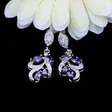 925 Silver Purple Cubic Zirconia Earrings for Women