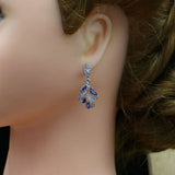 925 Silver Purple Cubic Zirconia Earrings for Women