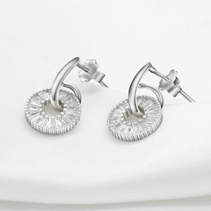 Silver 925 CZ Earrings for Women Girls Wedding Gift