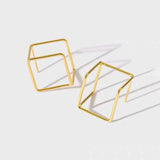 Vintage Silver 925 Square Earrings Minimalism Charm Party Jewelry