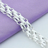 Silver 925 Three Layers Chains Charm Bracelet For Women