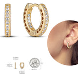 Silver 925 Hoop Earrings Moon Star Sun Pave Love Encircled Earring