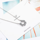 925 Silver Horseshoe CZ Necklace Pendant Star Chain for Women