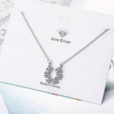 925 Silver Horseshoe CZ Necklace Pendant Star Chain for Women