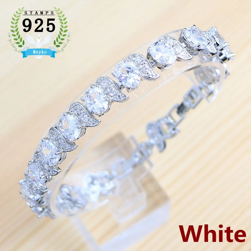 Silver 925 Bracelet with Cubic Zirconia Stones for Women