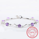 Amethyst 925 Silver Bracelet for Women, Wedding Gift
