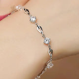 Amethyst 925 Silver Bracelet Charm Women Wedding Gift