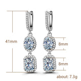 Silver 925 Zircon Gemstone Drop Earrings for Women Wedding