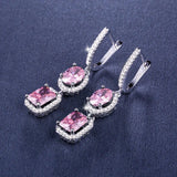 Silver 925 Zircon Gemstone Drop Earrings for Women Wedding