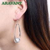 Silver 925 Long Ball Earrings Wedding Jewelry