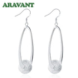 Silver 925 Long Ball Earrings Wedding Jewelry