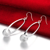 Silver 925 Long Ball Earrings Wedding Jewelry