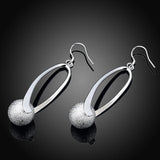 Silver 925 Long Ball Earrings Wedding Jewelry