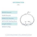 Silver 925 Double Heart Bracelet Sterling Silver Crystal Women Bracelets