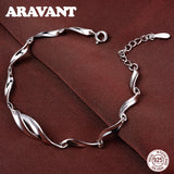 Sterling Silver Twist Chain Bracelet for Women - High-Quality 925 Silver