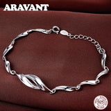 Sterling Silver Twist Chain Bracelet for Women - High-Quality 925 Silver