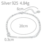Silver 925 Women Cuba Chains Anklet Punk Bracelet Charms Bar Foot Chain