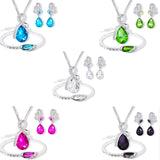 Silver 925 Rhinestone Pendant Jewelry Sets