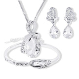 Silver 925 Rhinestone Pendant Jewelry Sets