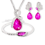 Silver 925 Rhinestone Pendant Jewelry Sets