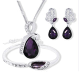 Silver 925 Rhinestone Pendant Jewelry Sets