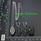 Silver 925 Jewelry Set for Women with CZ Earrings Ring Necklace Pendant