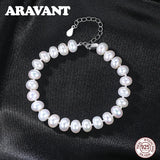 Silver 925 Freshwater Pearl Bracelet Chains Wedding Jewelry