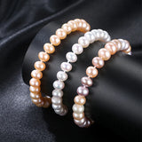 Silver 925 Freshwater Pearl Bracelet Chains Wedding Jewelry