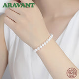 Silver 925 Freshwater Pearl Bracelet Chains Wedding Jewelry