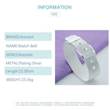 Silver 925 Weave Watch Belt Wristband Bracelet Women Men Jewelry