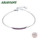 925 Silver Amethyst Bracelet Women Sterling Silver Wedding Jewelry