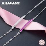 925 Silver Amethyst Bracelet Women Sterling Silver Wedding Jewelry