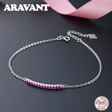 925 Silver Amethyst Bracelet Women Sterling Silver Wedding Jewelry
