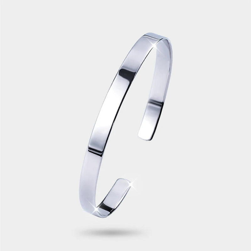 Silver 925 Jewelry Cuff Bracelet for Women Girls Charm Bracelets Christmas Gift