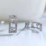 Dewdrop Earrings Silver 925 Crystals Diamond Fine Jewelry for Women Party