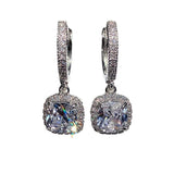 Silver 925 Diamond Earrings Crystal Women's Ear Drop Anniversary