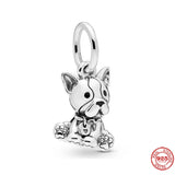 925 Silver Dog Charm Bead Fit Bracelet DIY Jewelry For Women