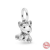 925 Silver Dog Charm Bead Fit Bracelet DIY Jewelry For Women